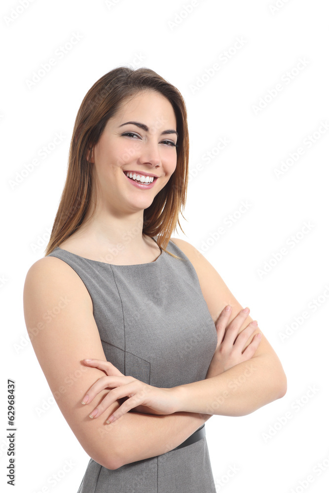 Confident business woman posing with a perfect smile Confident business woman posing with a perfect smile