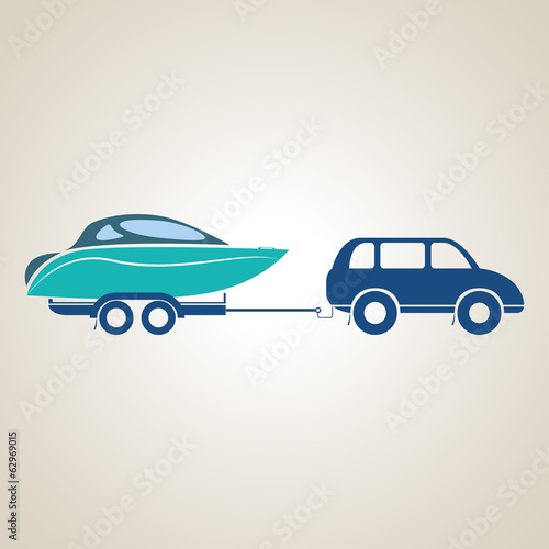 Yacht on a trailer