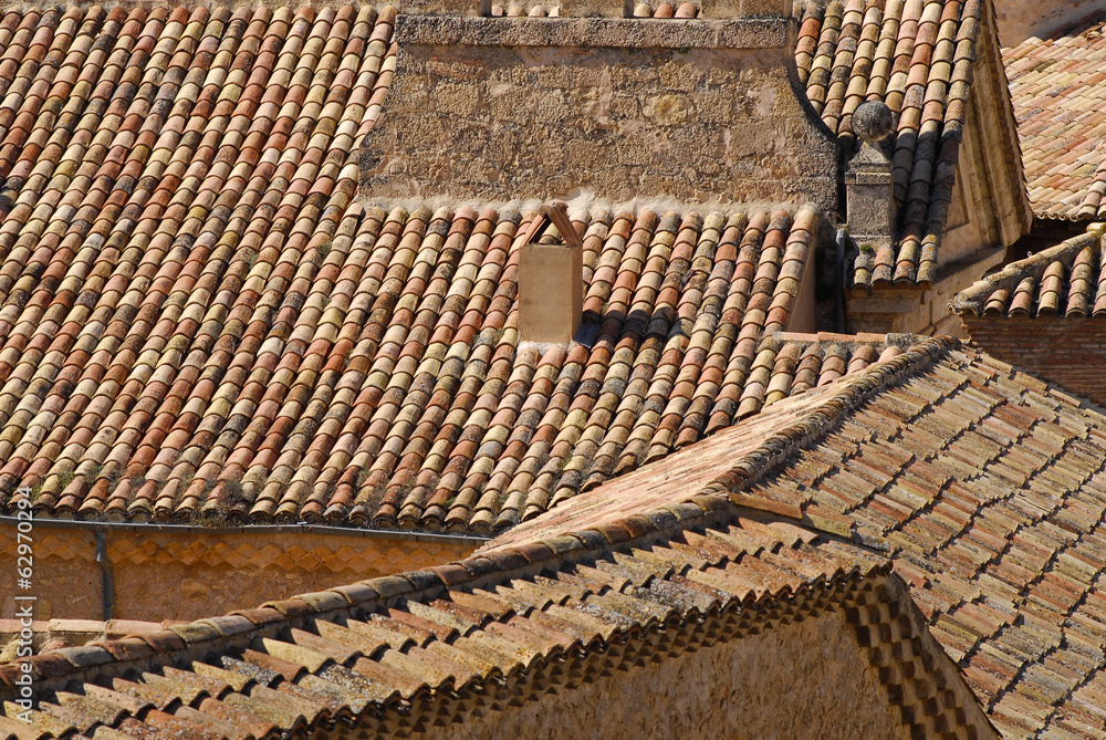 old houses tile roofs