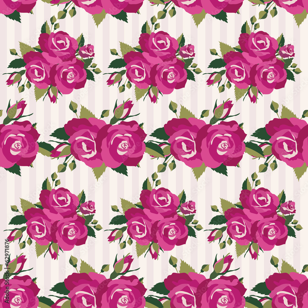 Pink pattern with roses inflorescence Pink pattern with roses inflorescence