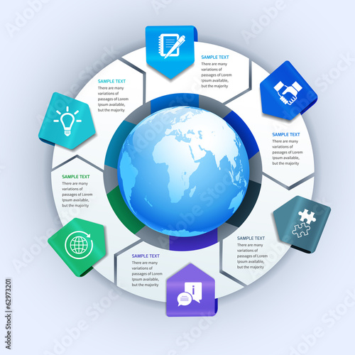 Abstract paper business infographics elements