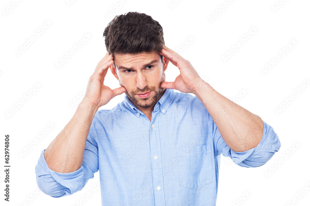 Man with a headache Man with a headache
