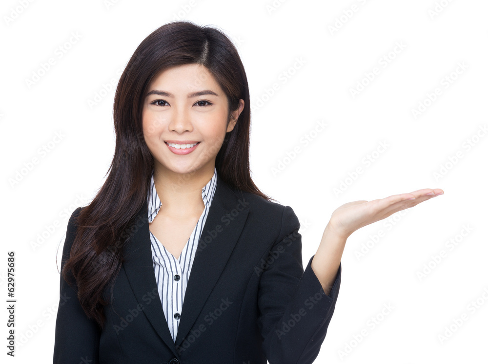 Asia business woman hand showing something Asia business woman hand showing something
