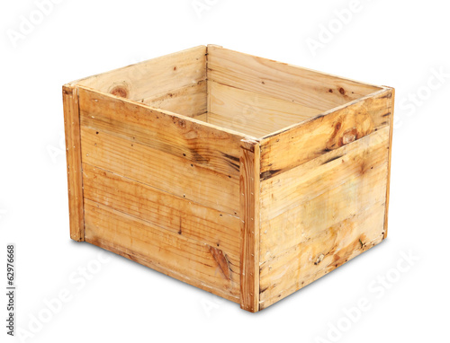 wood box isolated with clipping path