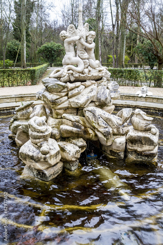 Ornamental fountains of the Palace of Aranjuez, Madrid, Spain