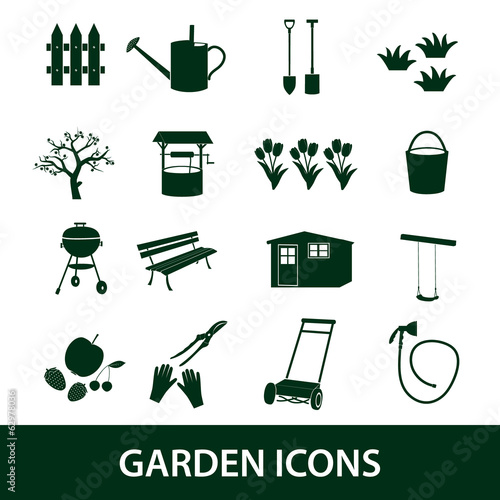 garden symbols icons eps10
