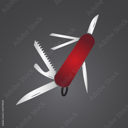 red pocket knife eps10