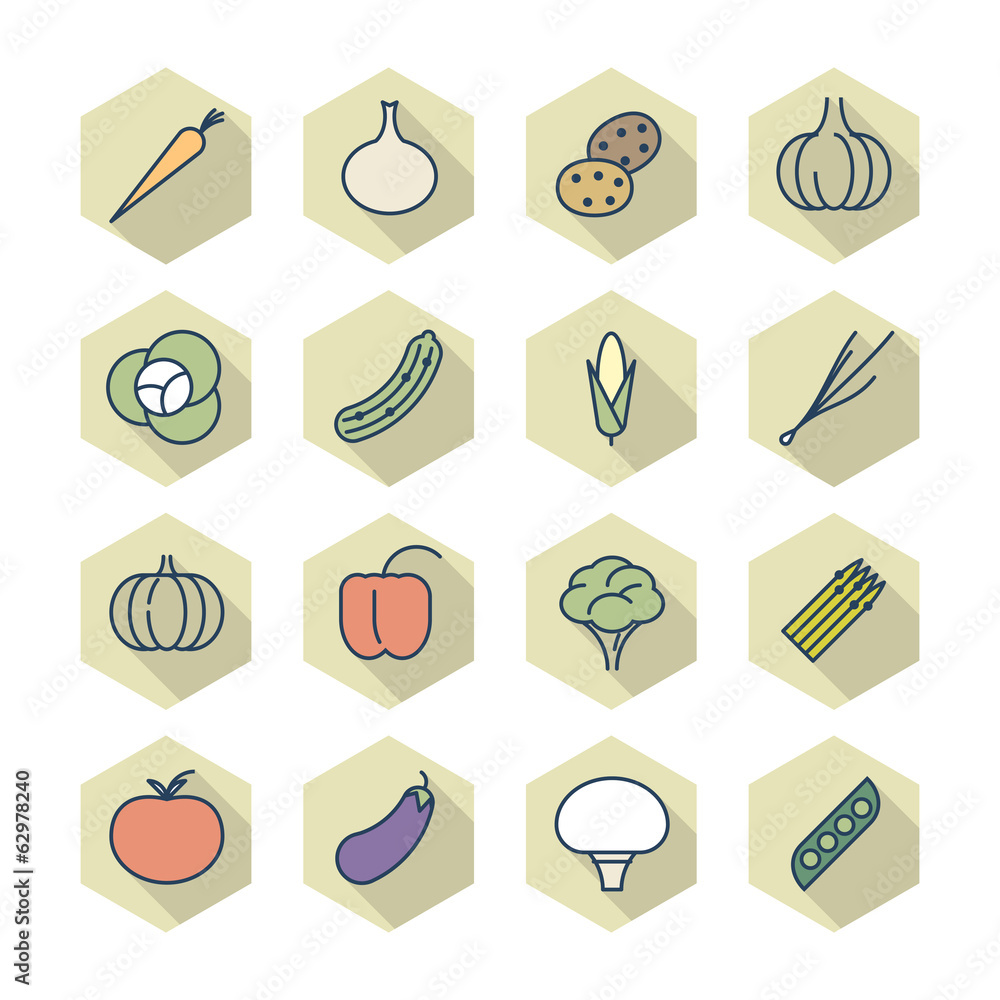 Thin Line Icons For Vegetables Thin Line Icons For Vegetables