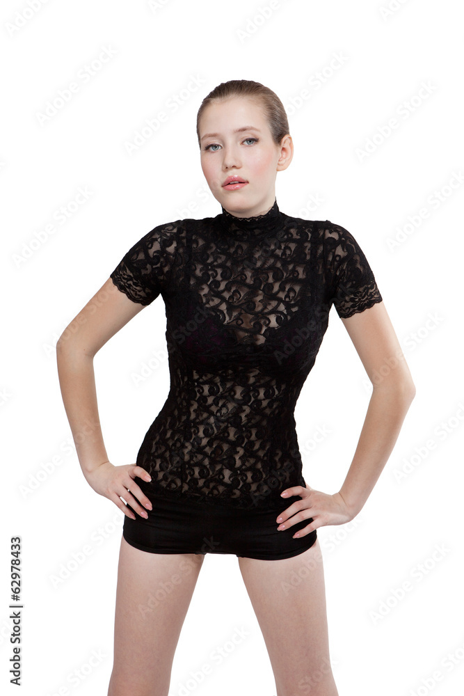 Fashion model posing. Isolated on white background. Fashion model posing. Isolated on white background.
