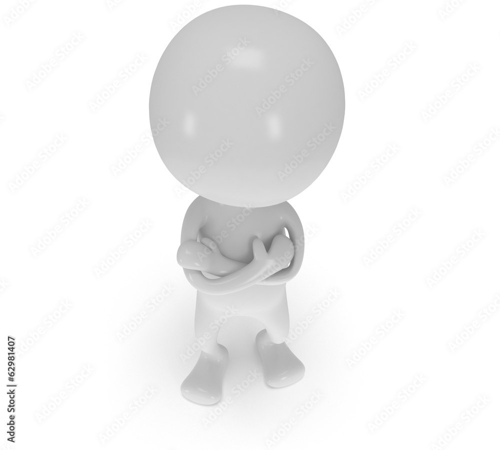 3d white man stand with folded arms 3d white man stand with folded arms