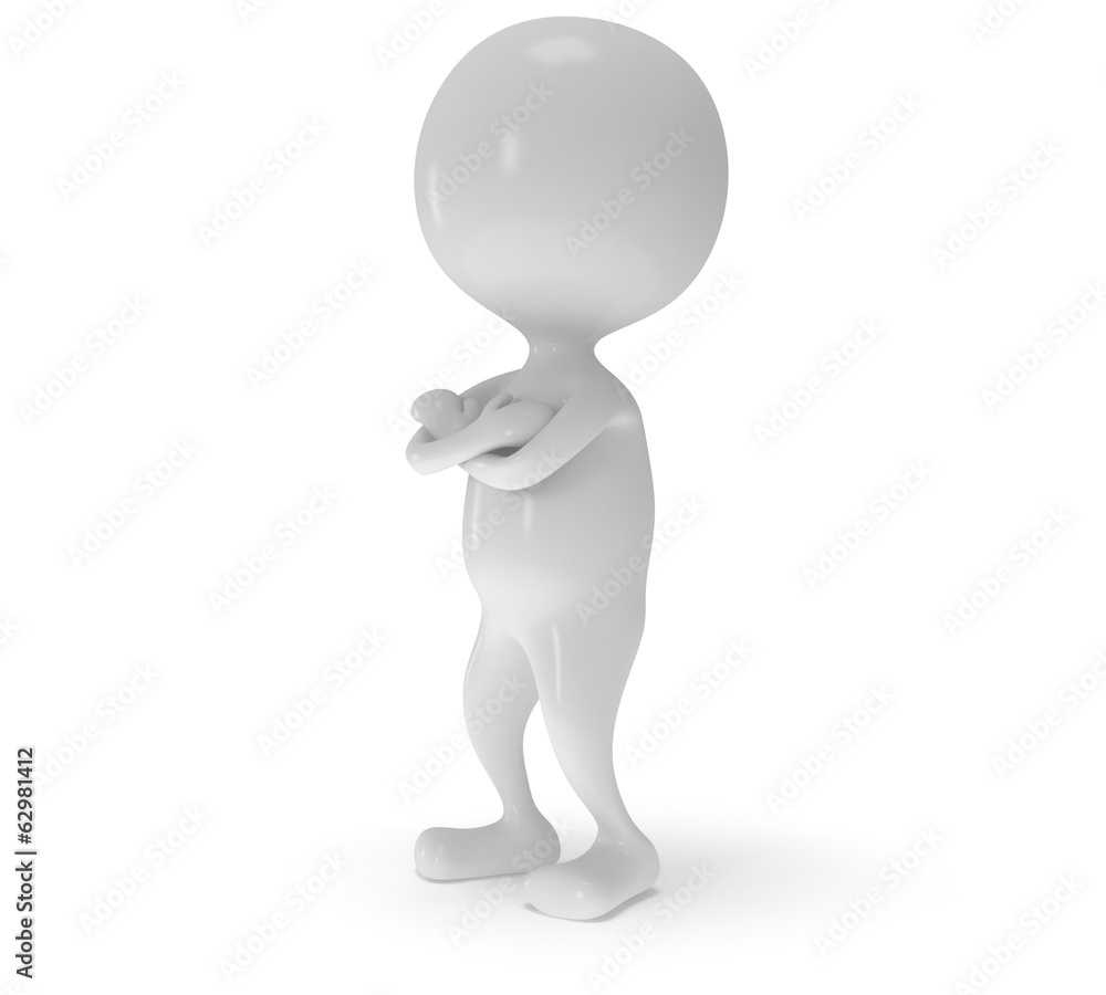 3d white man stand with folded arms 3d white man stand with folded arms
