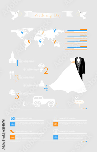 Wedding Planner Icons and Infographics