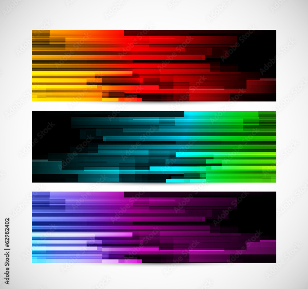 Fototapeta premium Set of lined banners