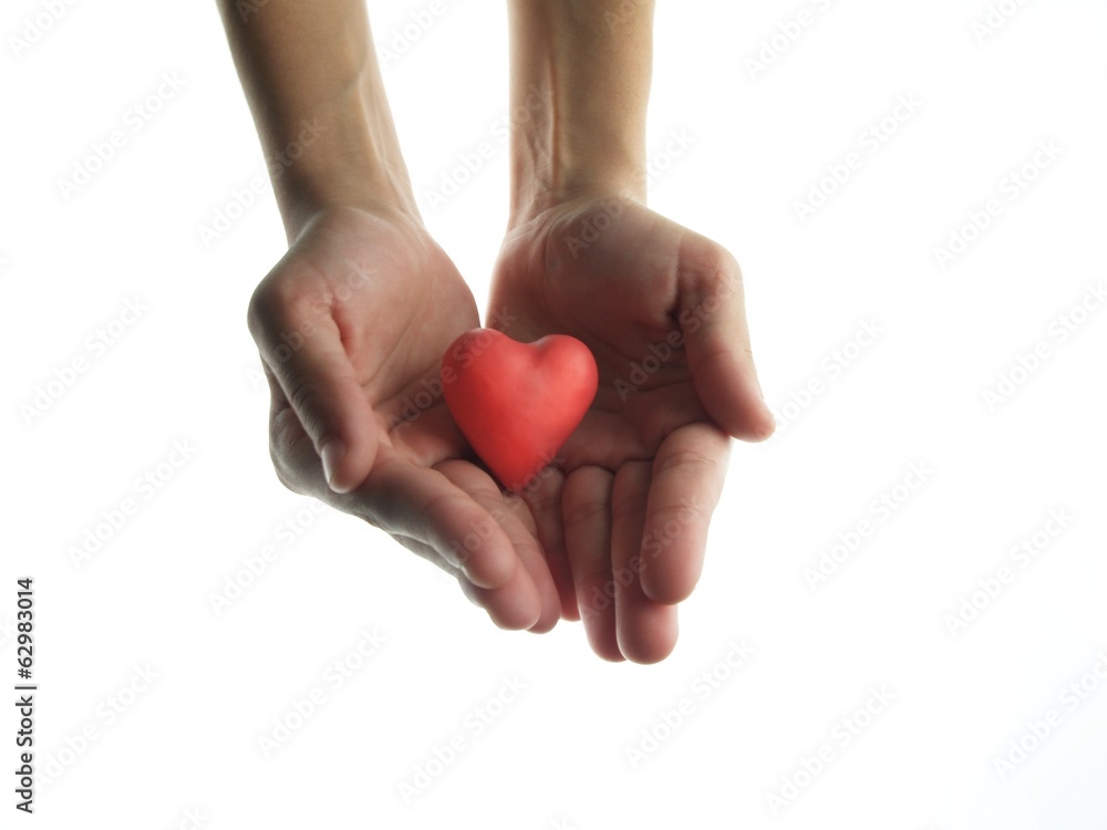Love red heart with hands. Love red heart with hands.
