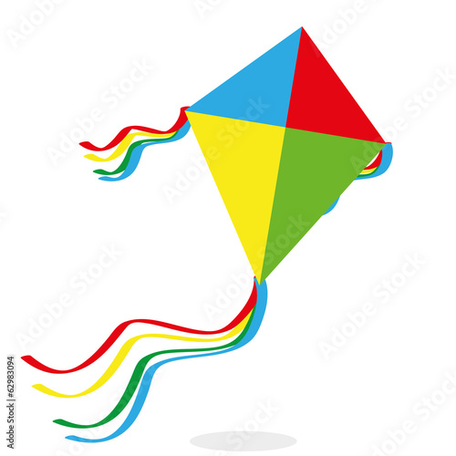 Cartoon Kite Isolated On White Background