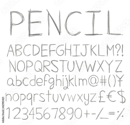 Pencil texture handwriting font.