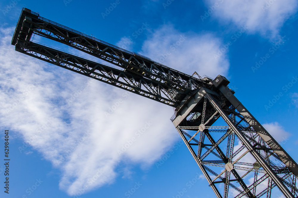 View form below of the Finnieston crane. Glasgow, Scotland, UK. View form below of the Finnieston crane. Glasgow, Scotland, UK.