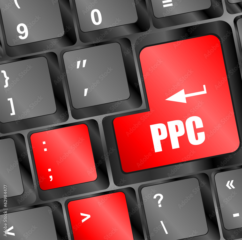 PPC (Pay Per Click) Concept. Button on Modern Computer Keyboard PPC (Pay Per Click) Concept. Button on Modern Computer Keyboard