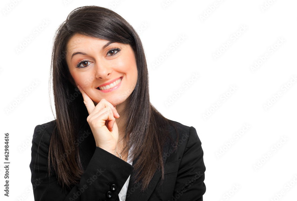 Smiling businesswoman isolated on white Smiling businesswoman isolated on white