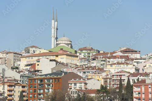 Cityscape over istanbul with mosque