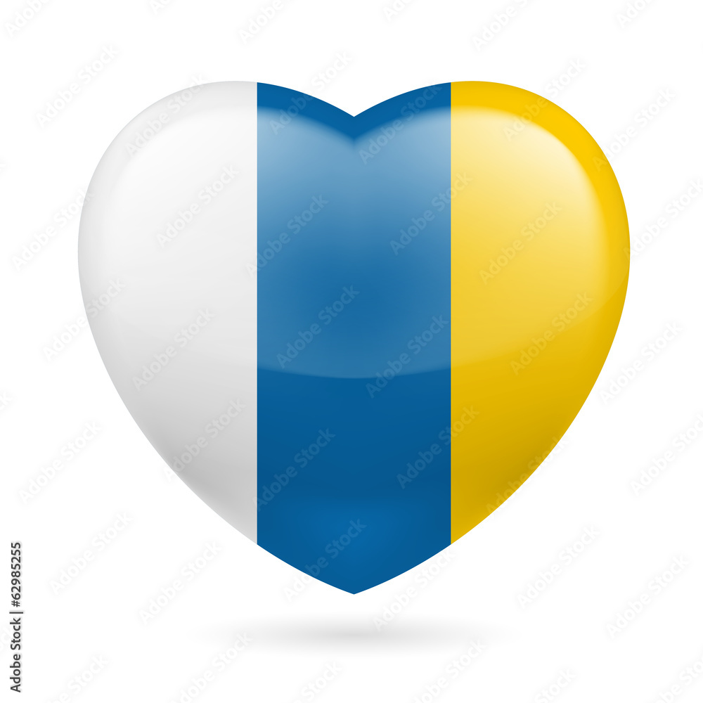 Fototapeta premium Heart icon of Canary Islands