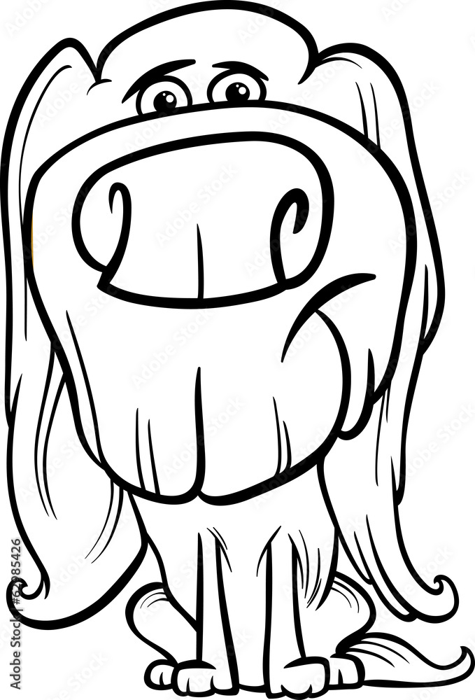Obraz premium hairy dog cartoon coloring page