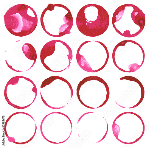 Set of painted red circles.