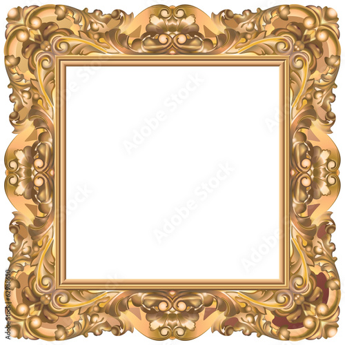 Cadre rococo carré or