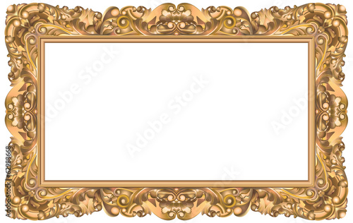 Cadre rococo rectangulaire or