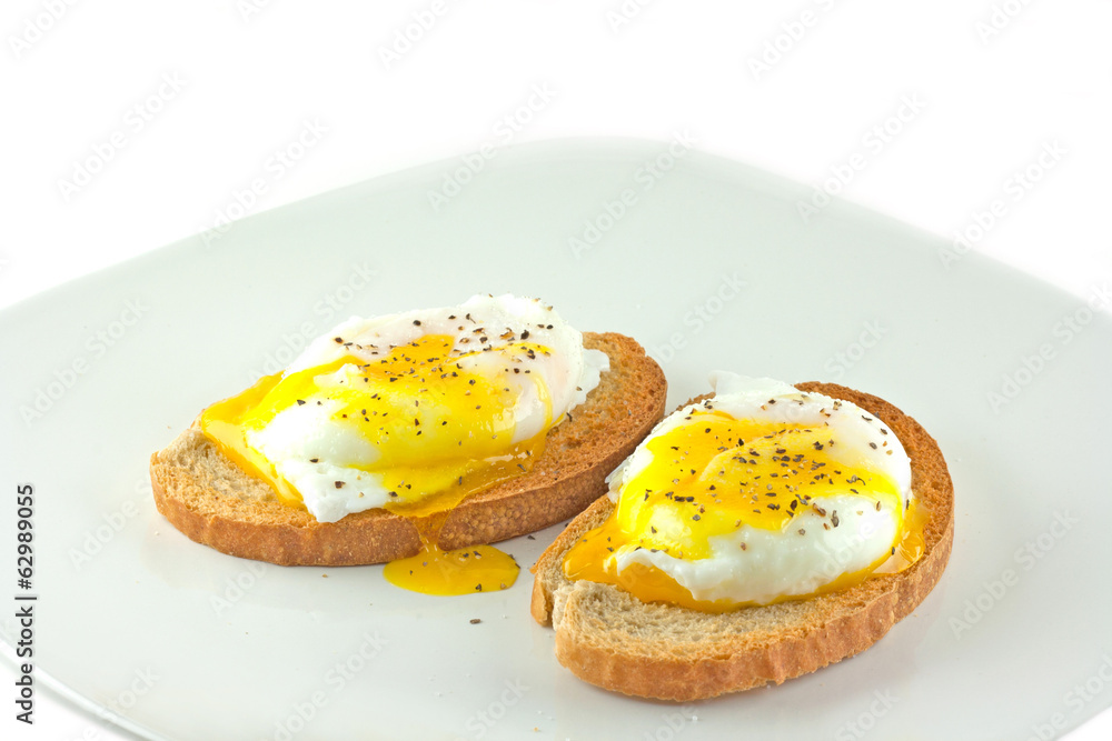 Poached Eggs On Rye Toast