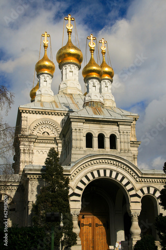 View of  the russian orthodox church in Geneva