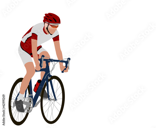 Fototapeta Naklejka Na Ścianę i Meble -  racing bicyclist illustration - vector