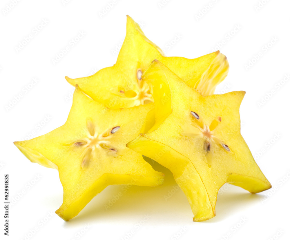 Carambola - starfruit isolated on white background Carambola - starfruit isolated on white background