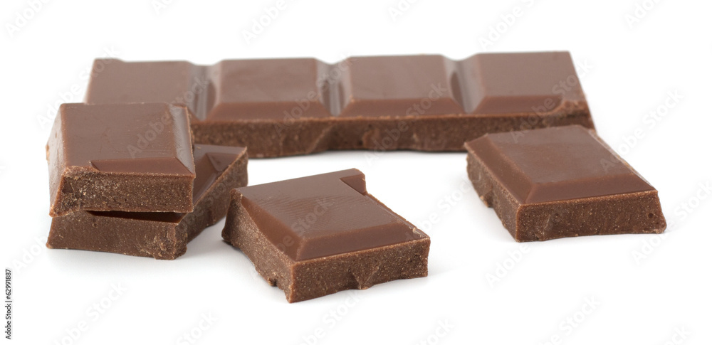 Chocolate bars stack isolated on white background Chocolate bars stack isolated on white background