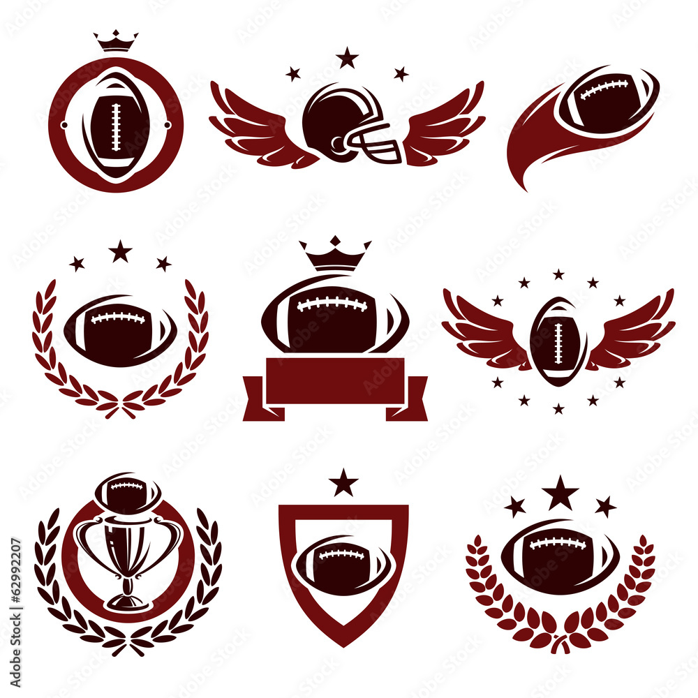 Football labels and icons set. Vector