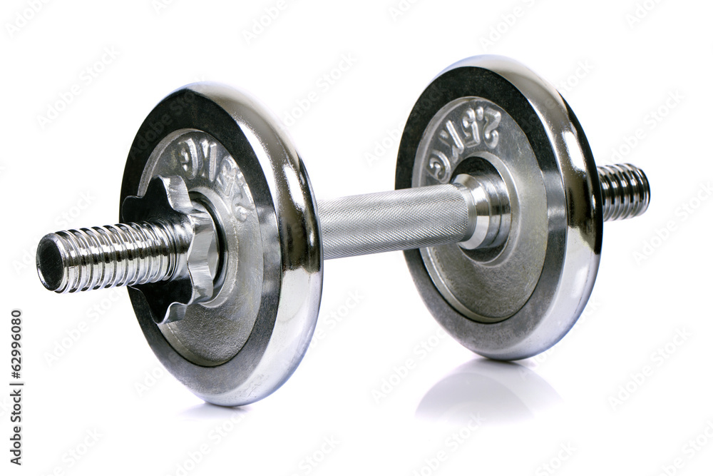 Fototapeta premium chrome dumbbell equipment 