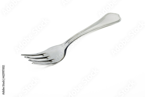  kitchen table fork isolated on a white background.