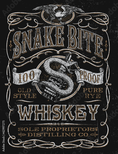 Vintage Whiskey Label T-shirt Graphic