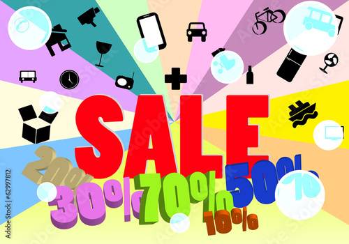 sale message and icon cargo vector design