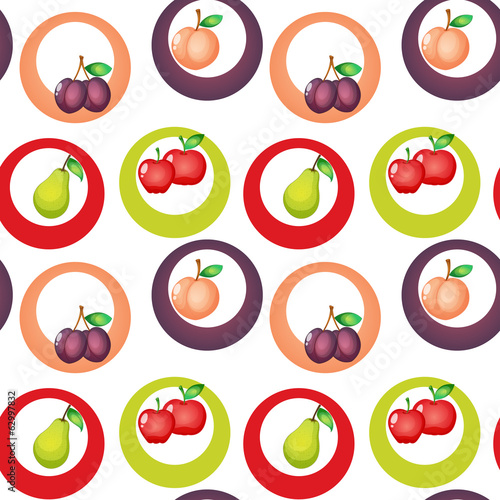 A seamless design with fruits