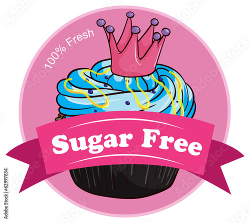 A pink sugar free label