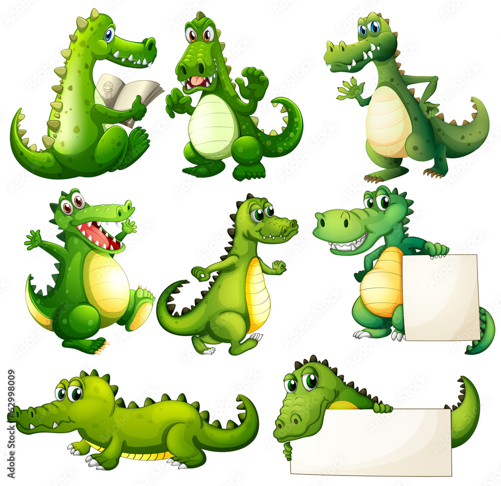 Obraz premium Eight scary crocodiles