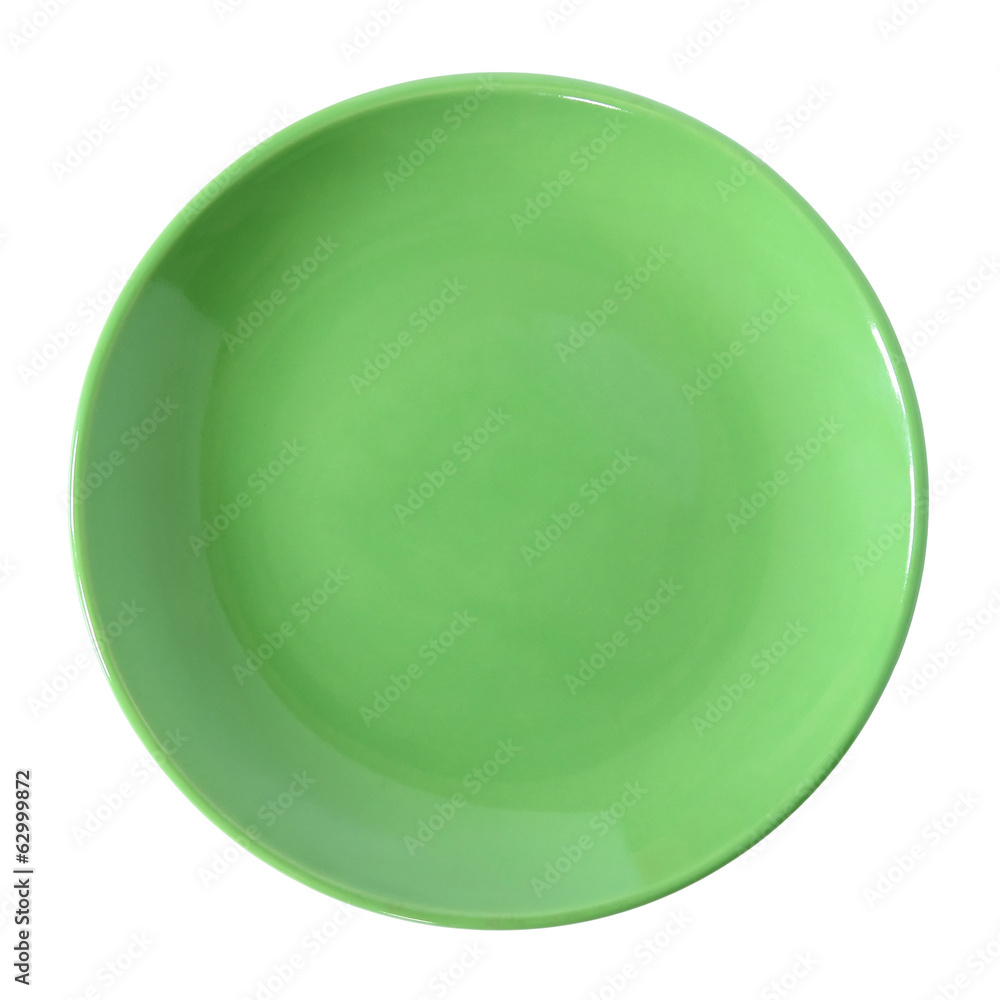 green plate isolated on white with clipping path green plate isolated on white with clipping path