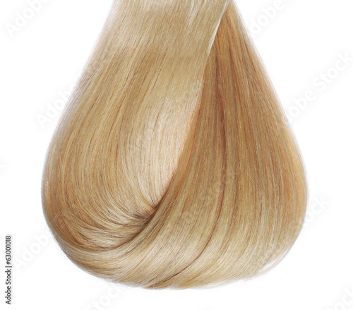 Blonde Hair isolated on white.