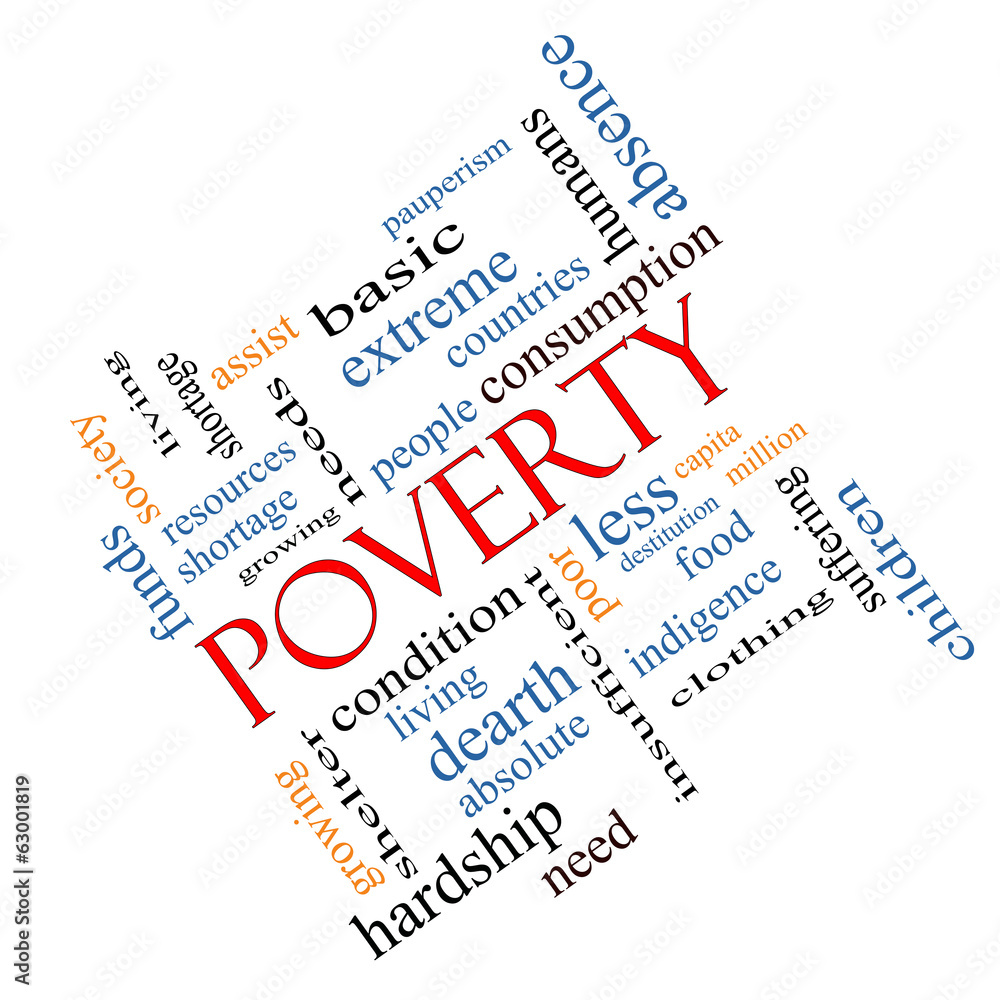 Poverty Word Cloud Concept Angled