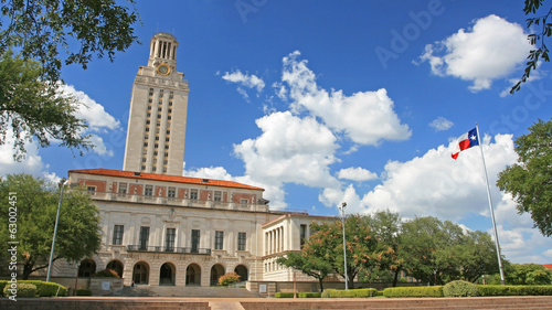 Landscape of  University of Texas (UT) building photo