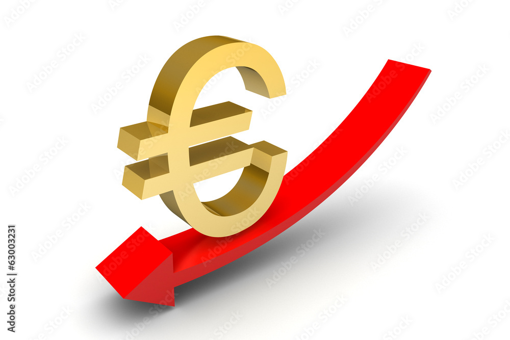 Fototapeta premium Euro Sterling Down Arrow