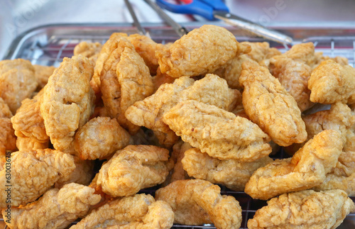 Fried fish balls at the market