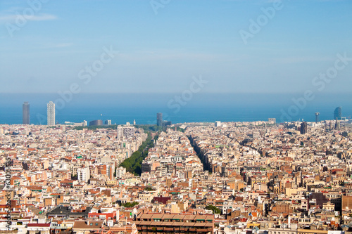 View of Barcelona and sea from Park Guell