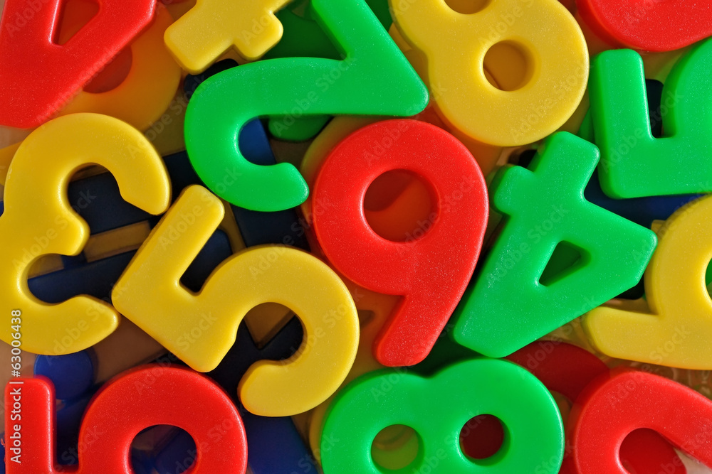Fototapeta premium Colorful plastic numbers